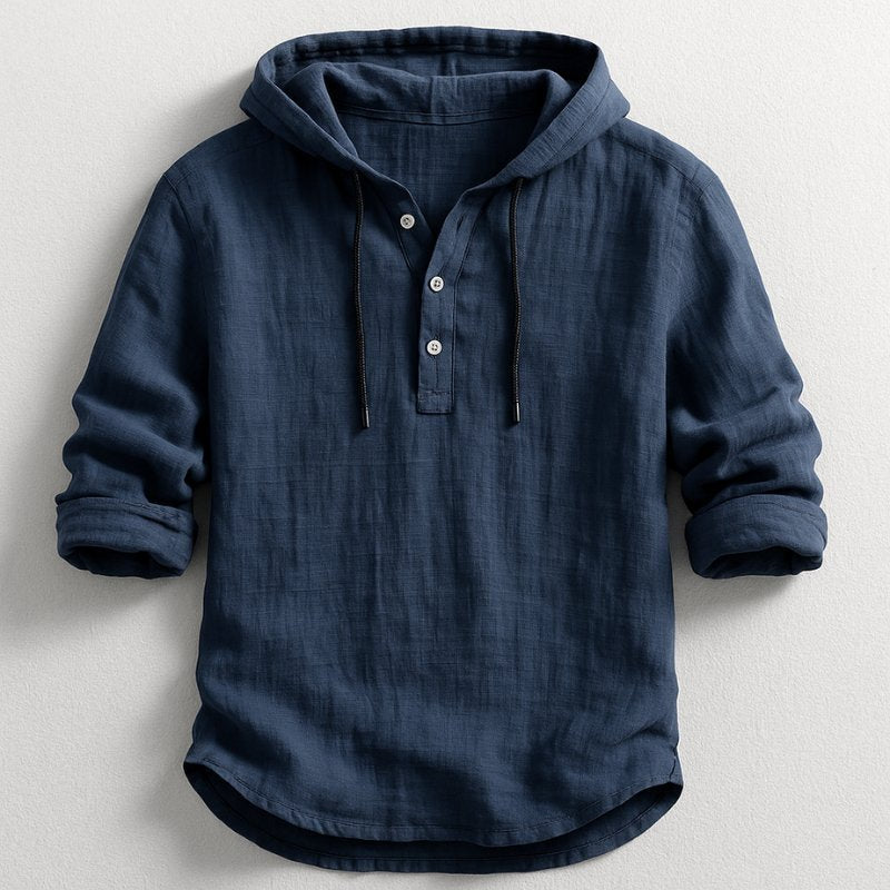 Herren Lässiger Leinen-Hoodie