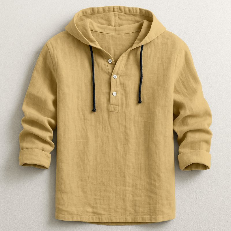 Herren Lässiger Leinen-Hoodie