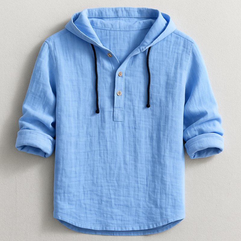 Herren Lässiger Leinen-Hoodie