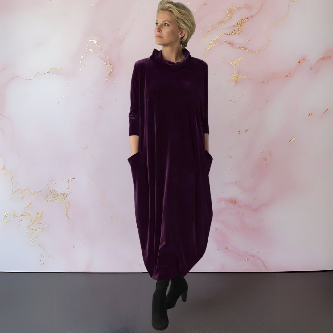 Damen Elegantes Samt-Abendkleid