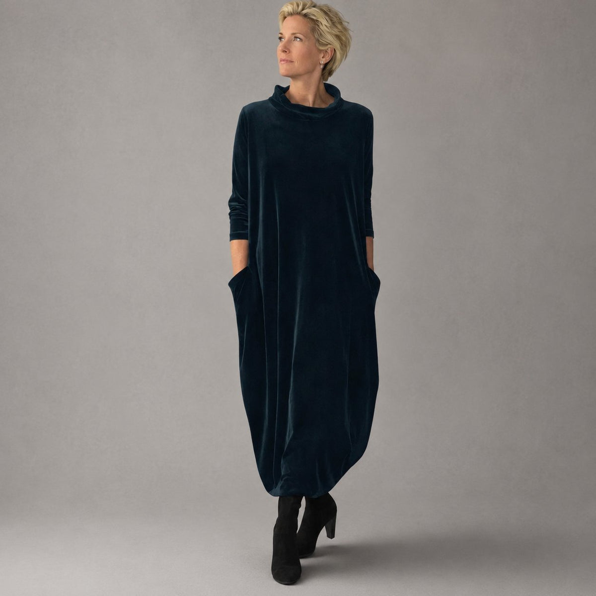Damen Elegantes Samt-Abendkleid