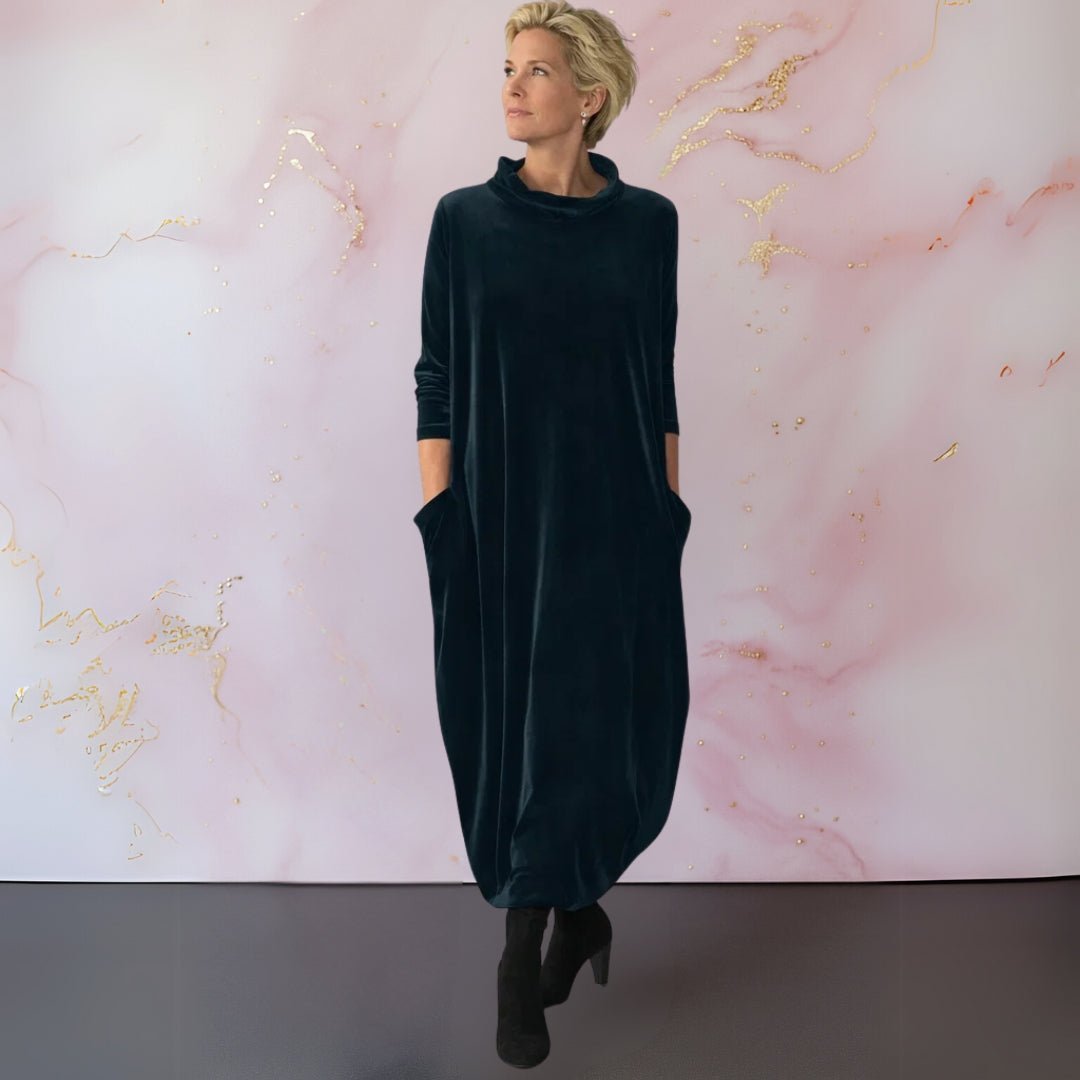 Damen Elegantes Samt-Abendkleid