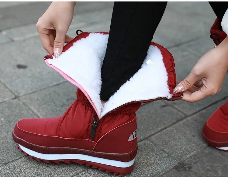 Damen Gesteppte Winterstiefel mit Reissverschluss