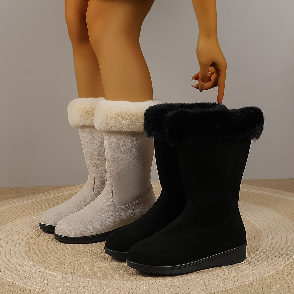 Damen Winterstiefel mit Kunstfellbesatz