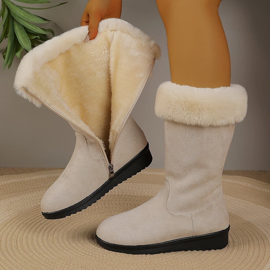 Damen Winterstiefel mit Kunstfellbesatz