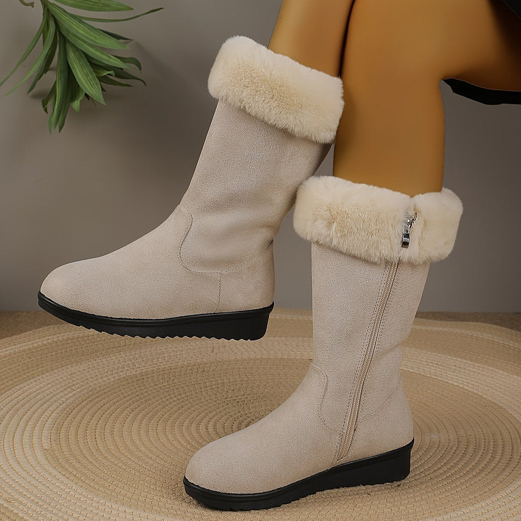 Damen Winterstiefel mit Kunstfellbesatz