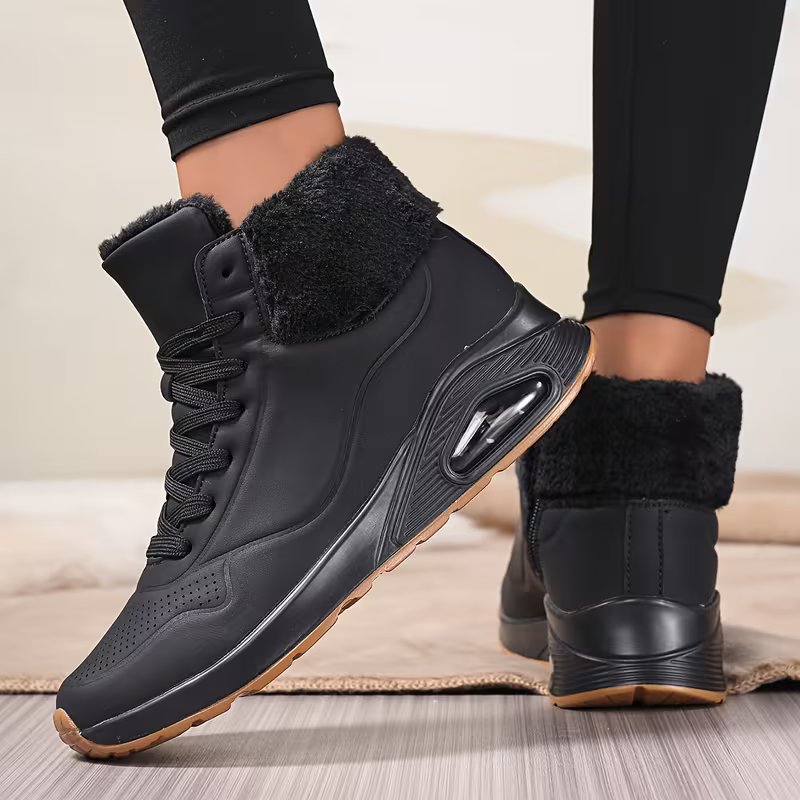 Damen Winterstiefel mit Kunstfellkragen
