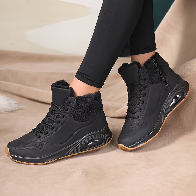 Damen Winterstiefel mit Kunstfellkragen