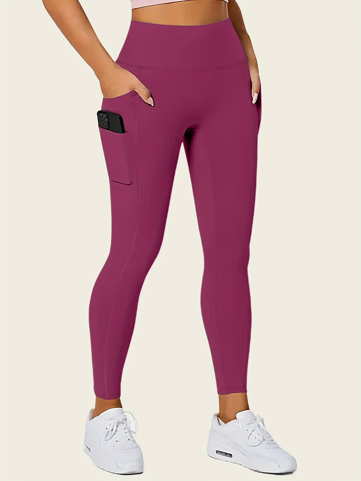 Damen Leggings mit hohem Bund und Taschen