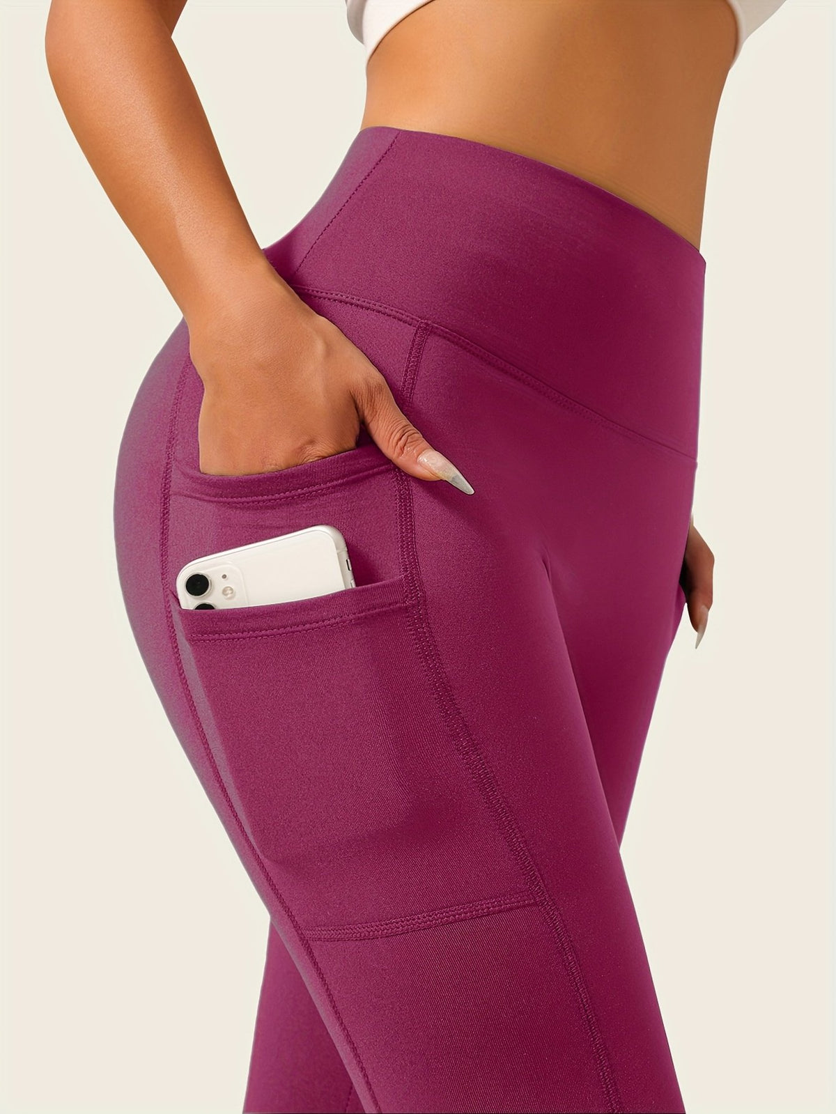 Damen Leggings mit hohem Bund und Taschen