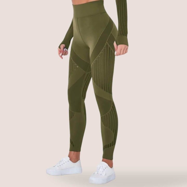 Damen Sportliche Leggings mit Mesh-Einsätzen