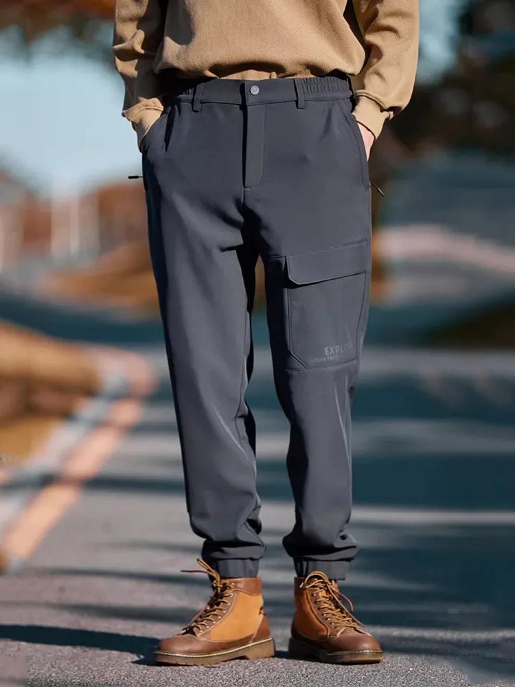 Herren Lässige Cargohose mit Fleece-Futter