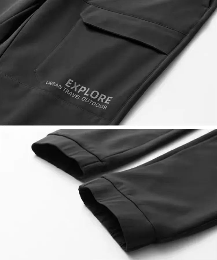 Herren Lässige Cargohose mit Fleece-Futter