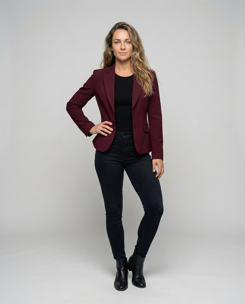 Damen Eleganter Blazer mit Zweiknopf-Verschluss