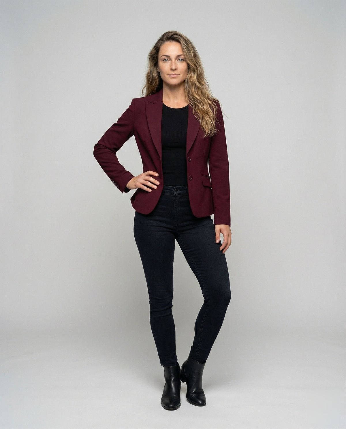 Damen Eleganter Blazer mit Zweiknopf-Verschluss