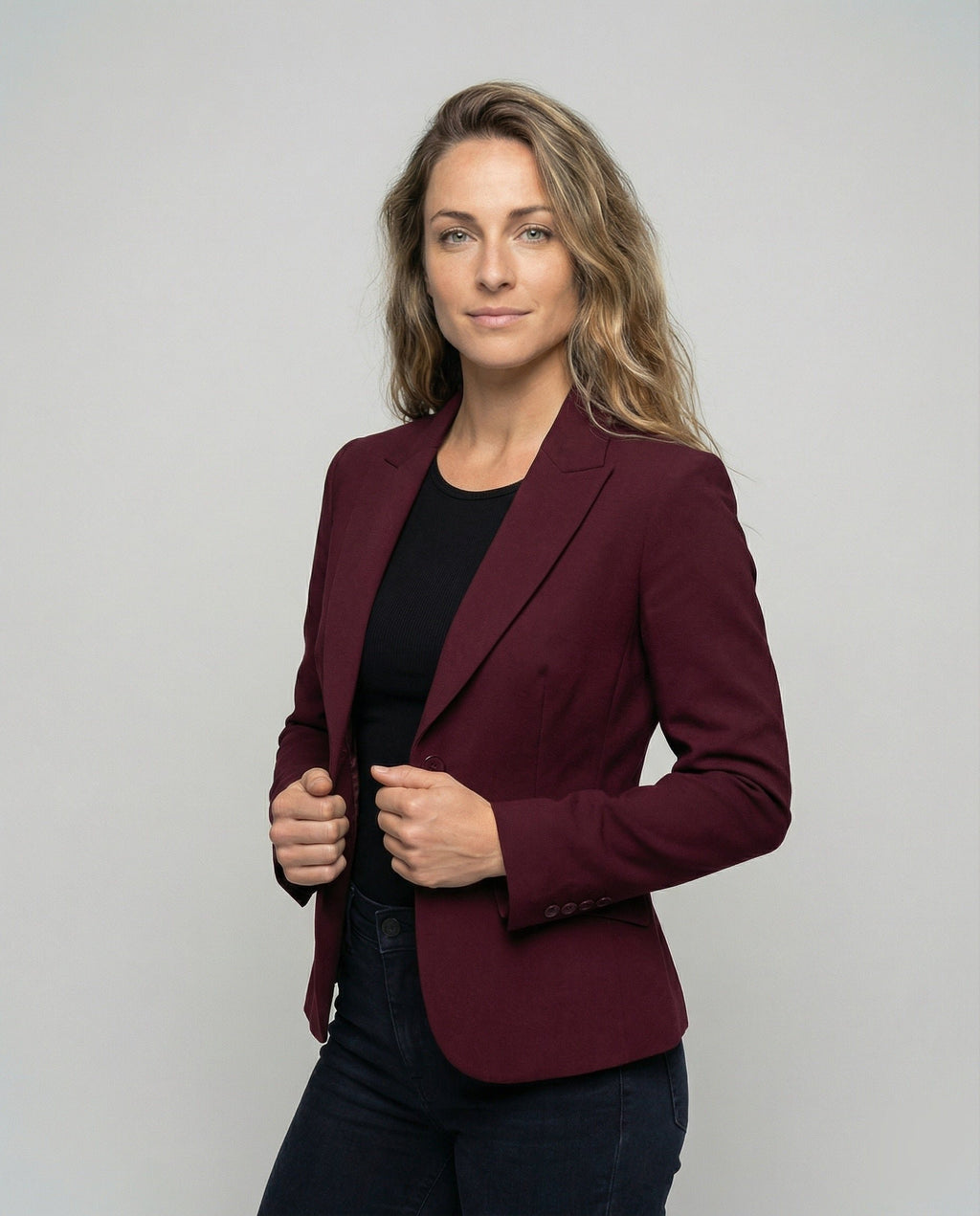 Damen Eleganter Blazer mit Zweiknopf-Verschluss