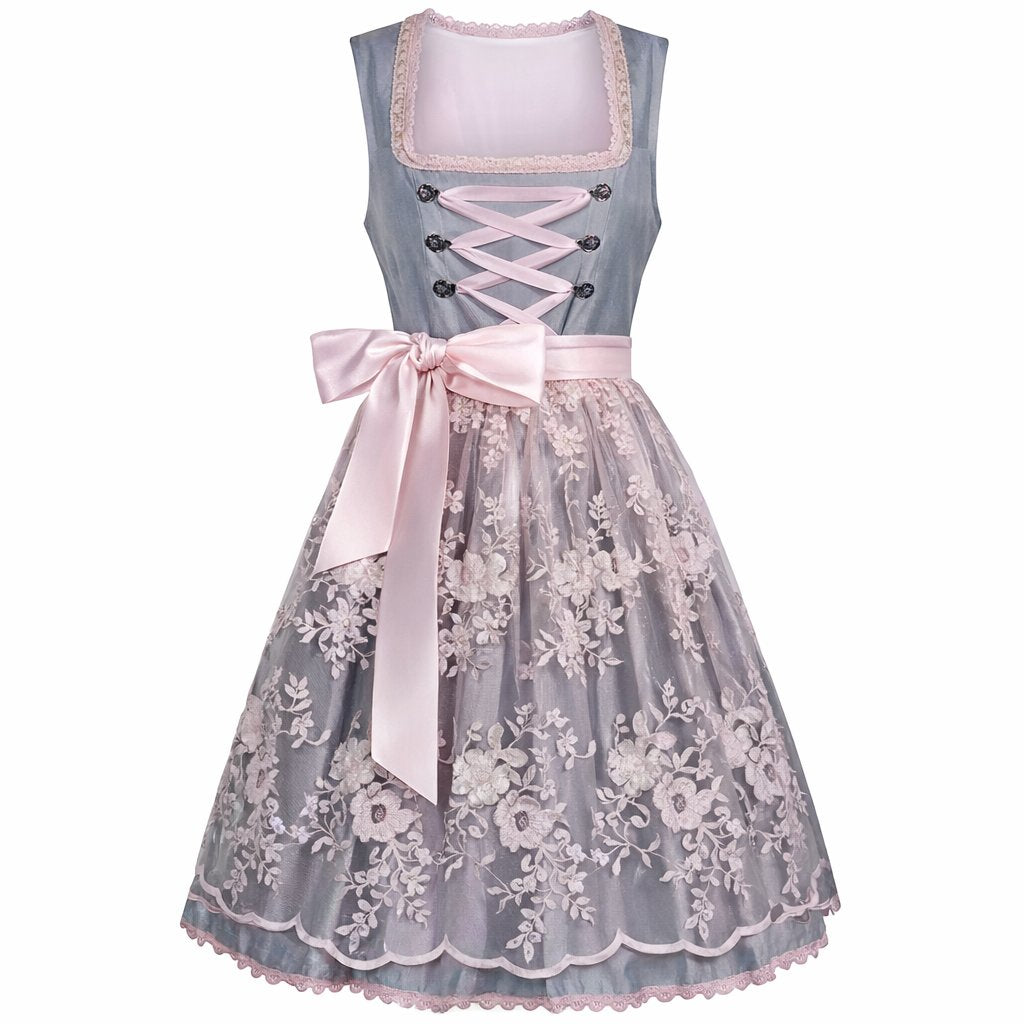 Damen Festliches Dirndlkleid mit Spitzenüberlage