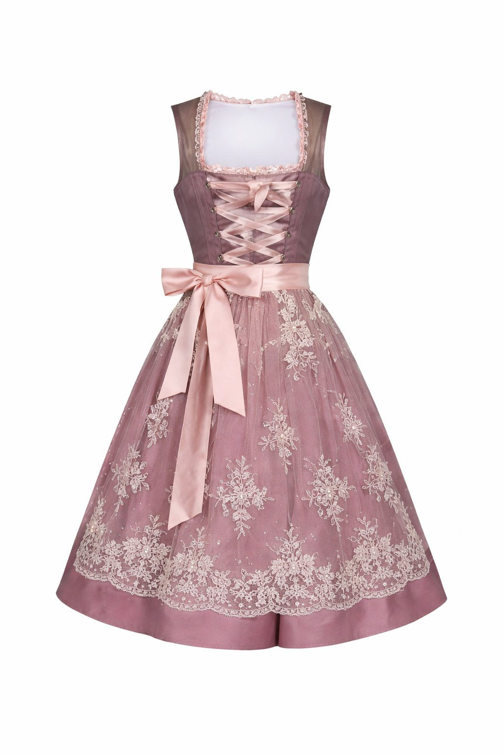 Damen Festliches Dirndlkleid mit Spitzenüberlage