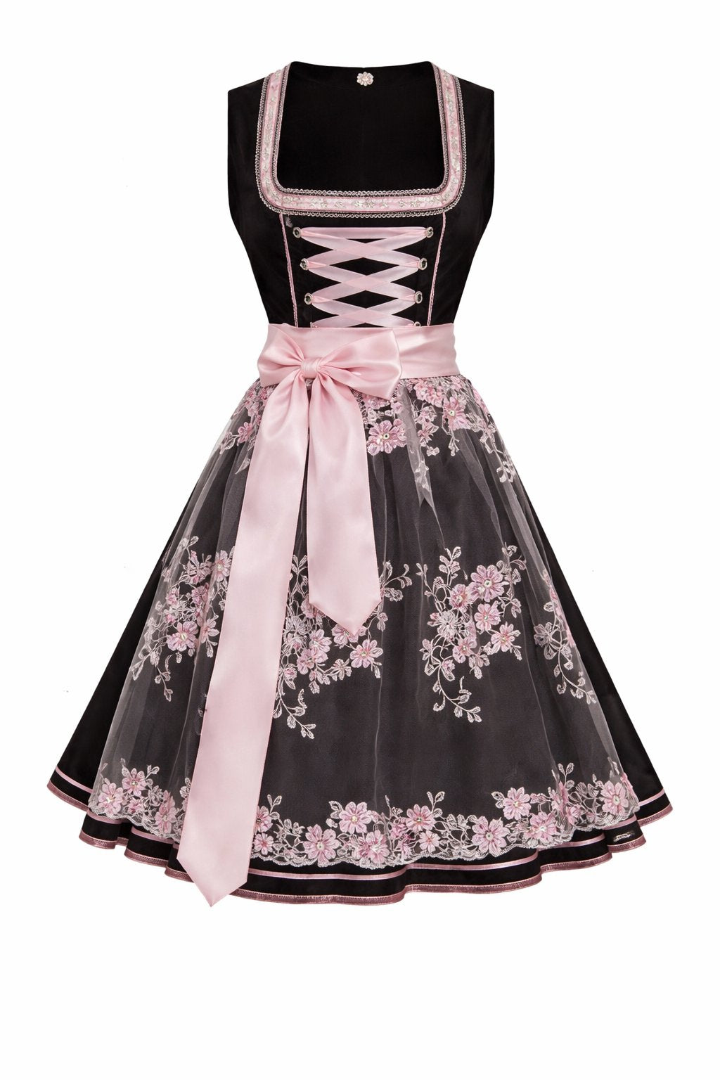 Damen Festliches Dirndlkleid mit Spitzenüberlage
