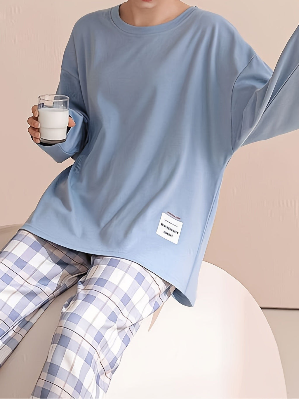 Damen Lässiges Loungewear-Set mit Karomuster