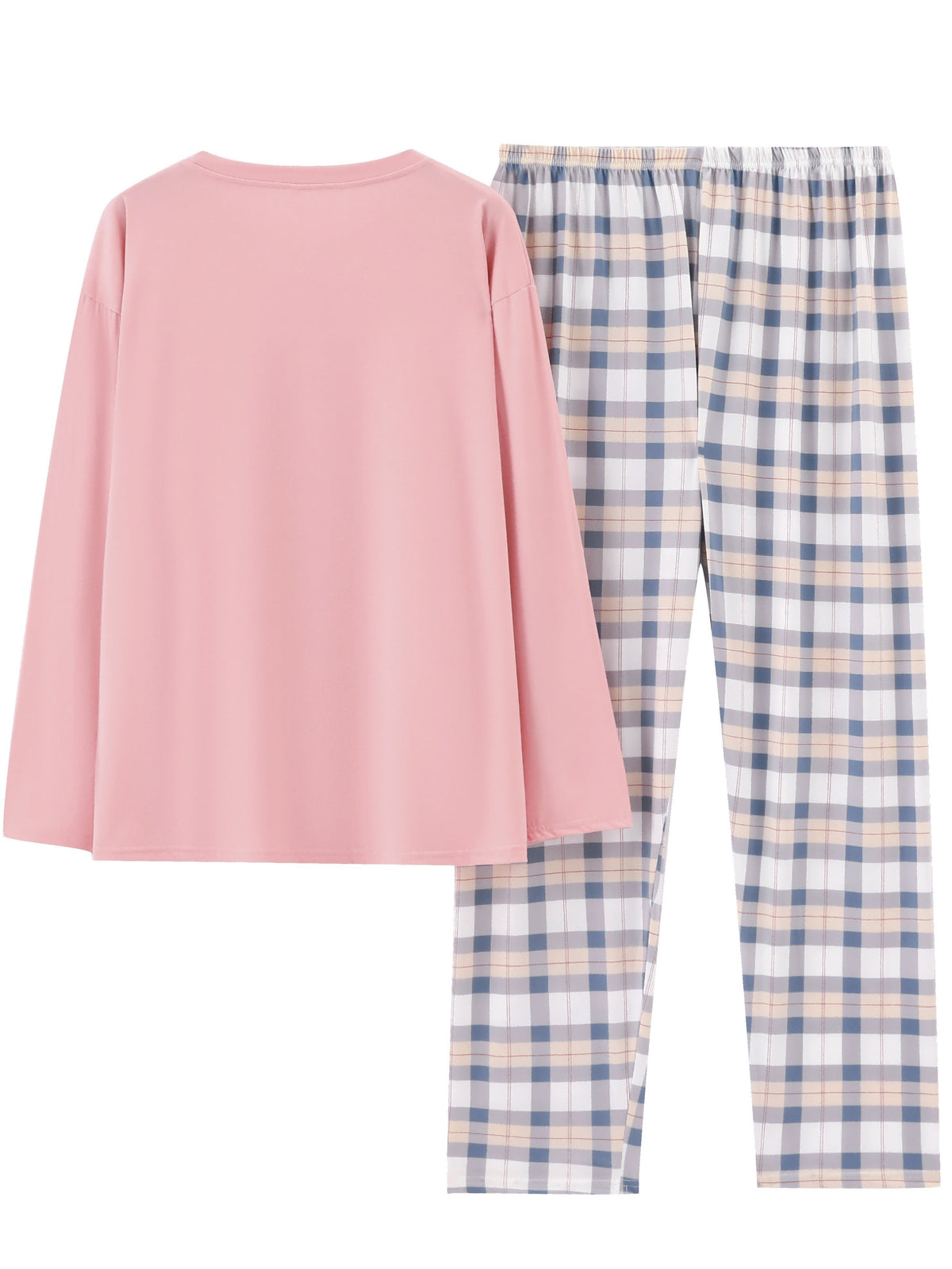 Damen Lässiges Loungewear-Set mit Karomuster