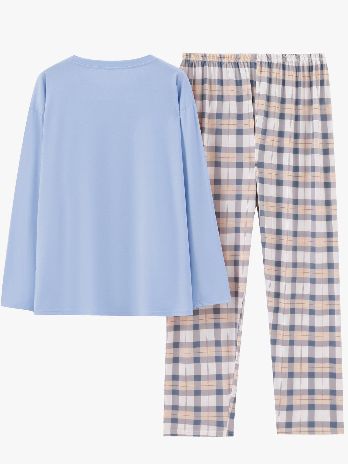 Damen Lässiges Loungewear-Set mit Karomuster