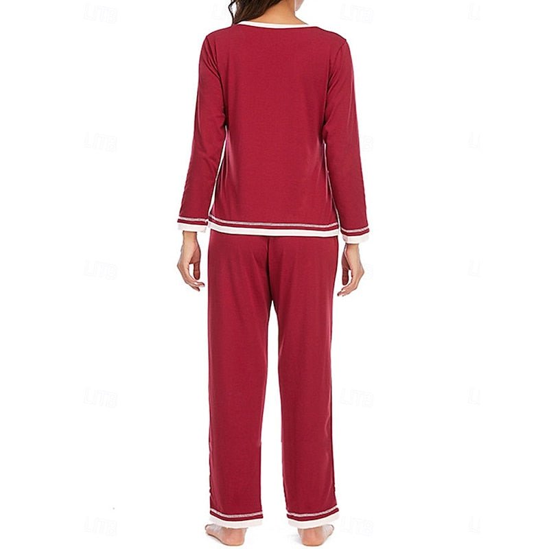 Damen Gemütliches Loungewear-Set mit Kontrastpaspel