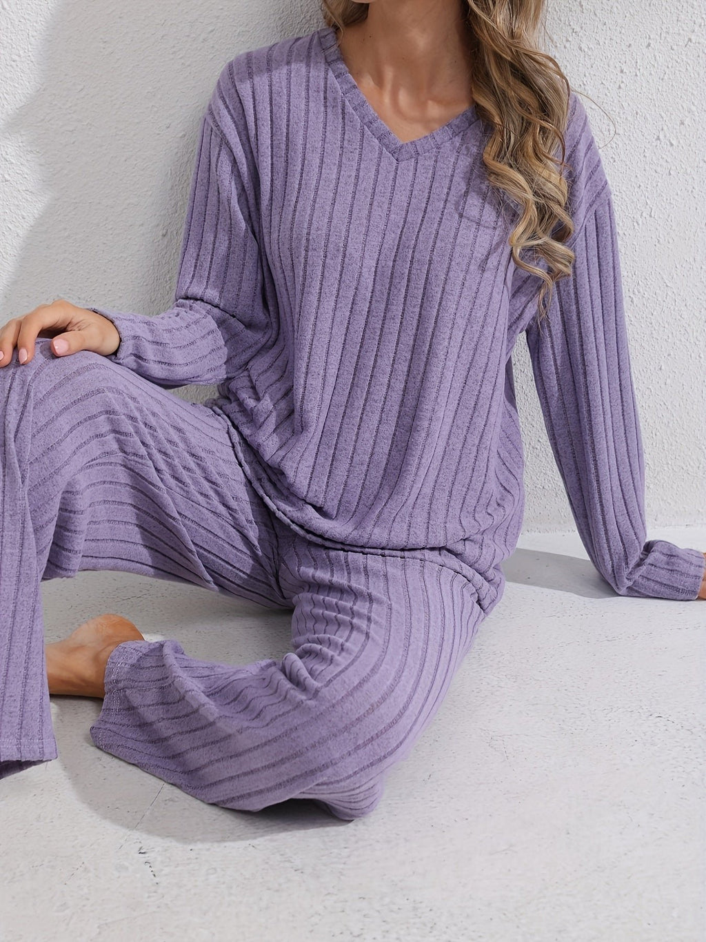 Damen Gemütliches Loungewear-Set in Rippstrick