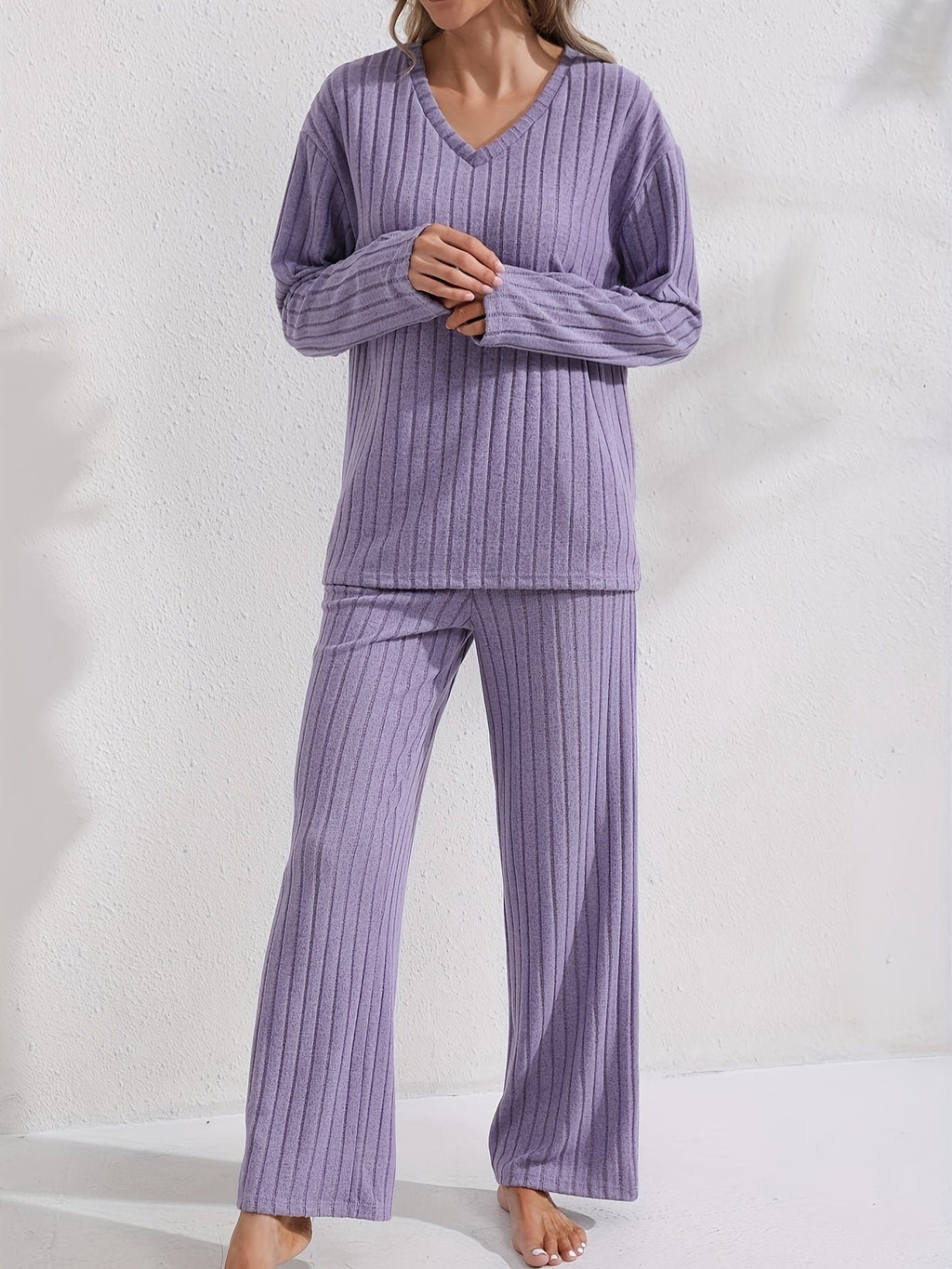 Damen Gemütliches Loungewear-Set in Rippstrick