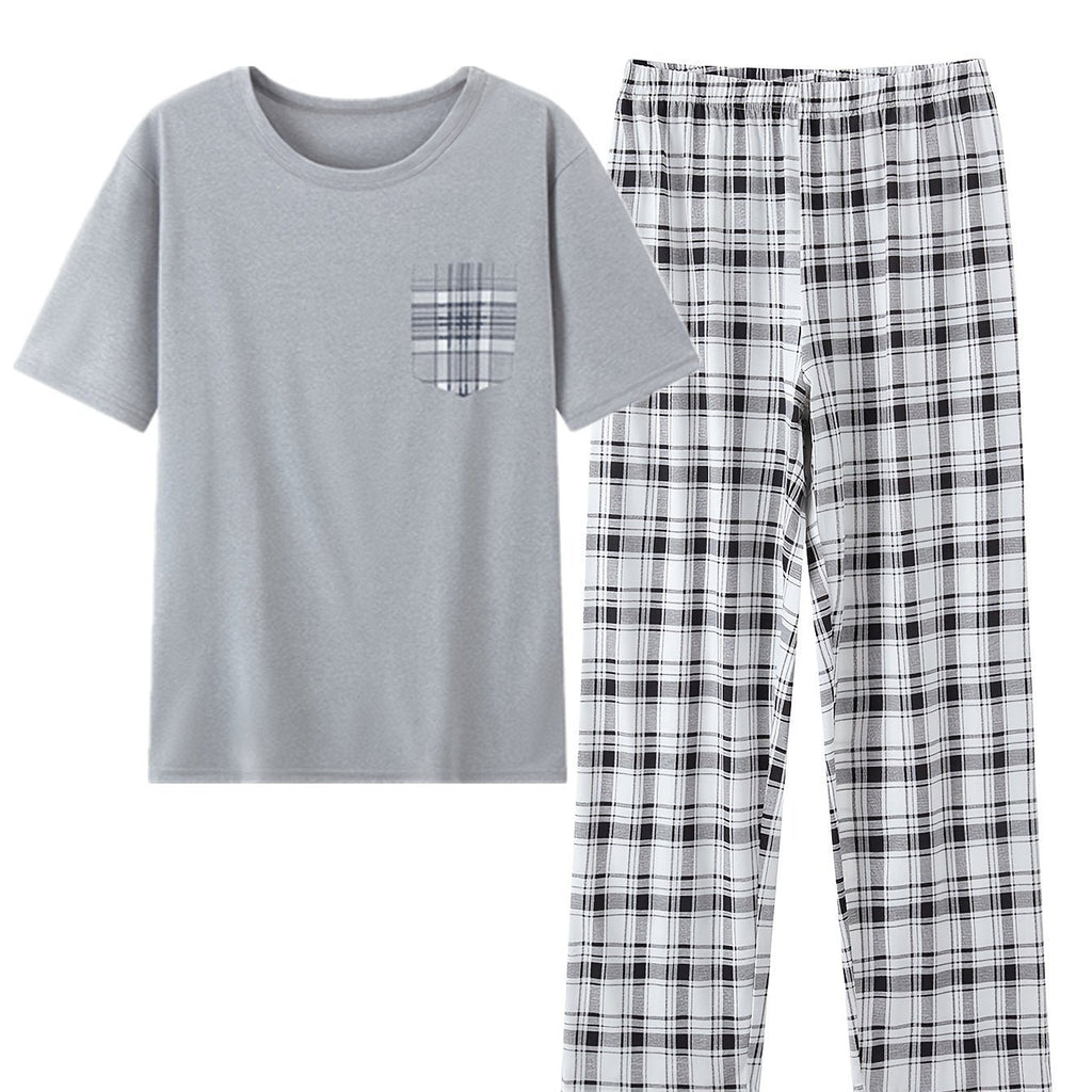 Herren Lässiges Pyjama-Set mit Karomuster