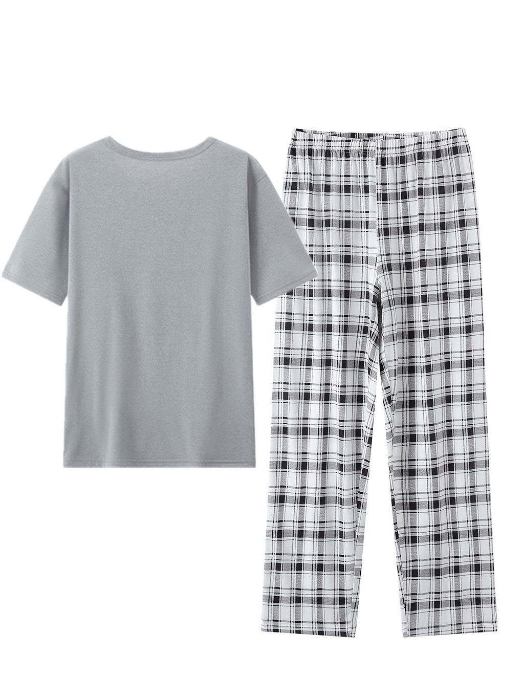 Herren Lässiges Pyjama-Set mit Karomuster