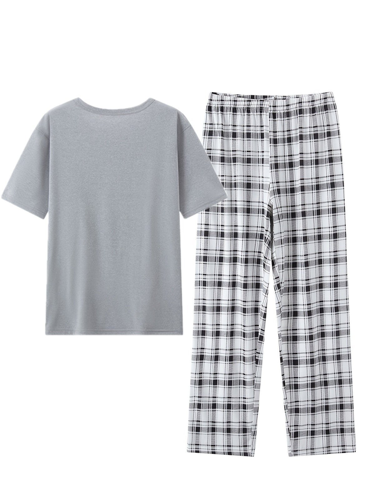 Herren Lässiges Pyjama-Set mit Karomuster