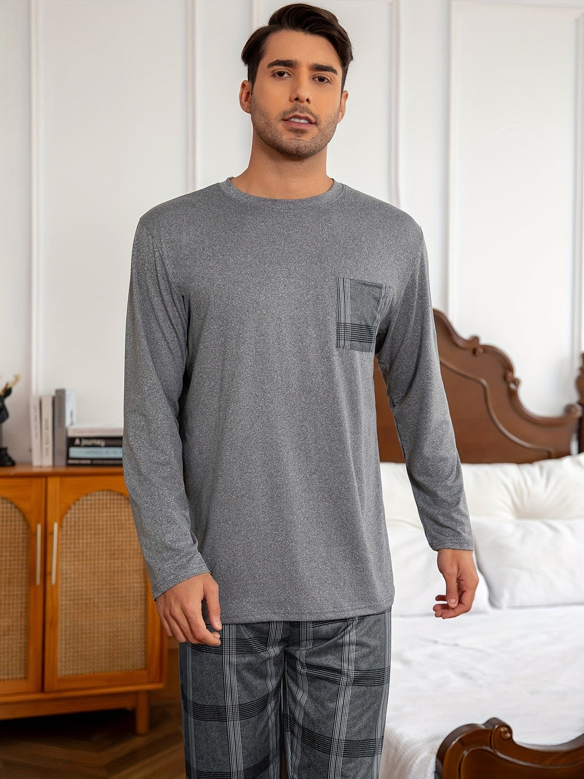Herren Gemütliches Loungewear-Set mit Brusttasche
