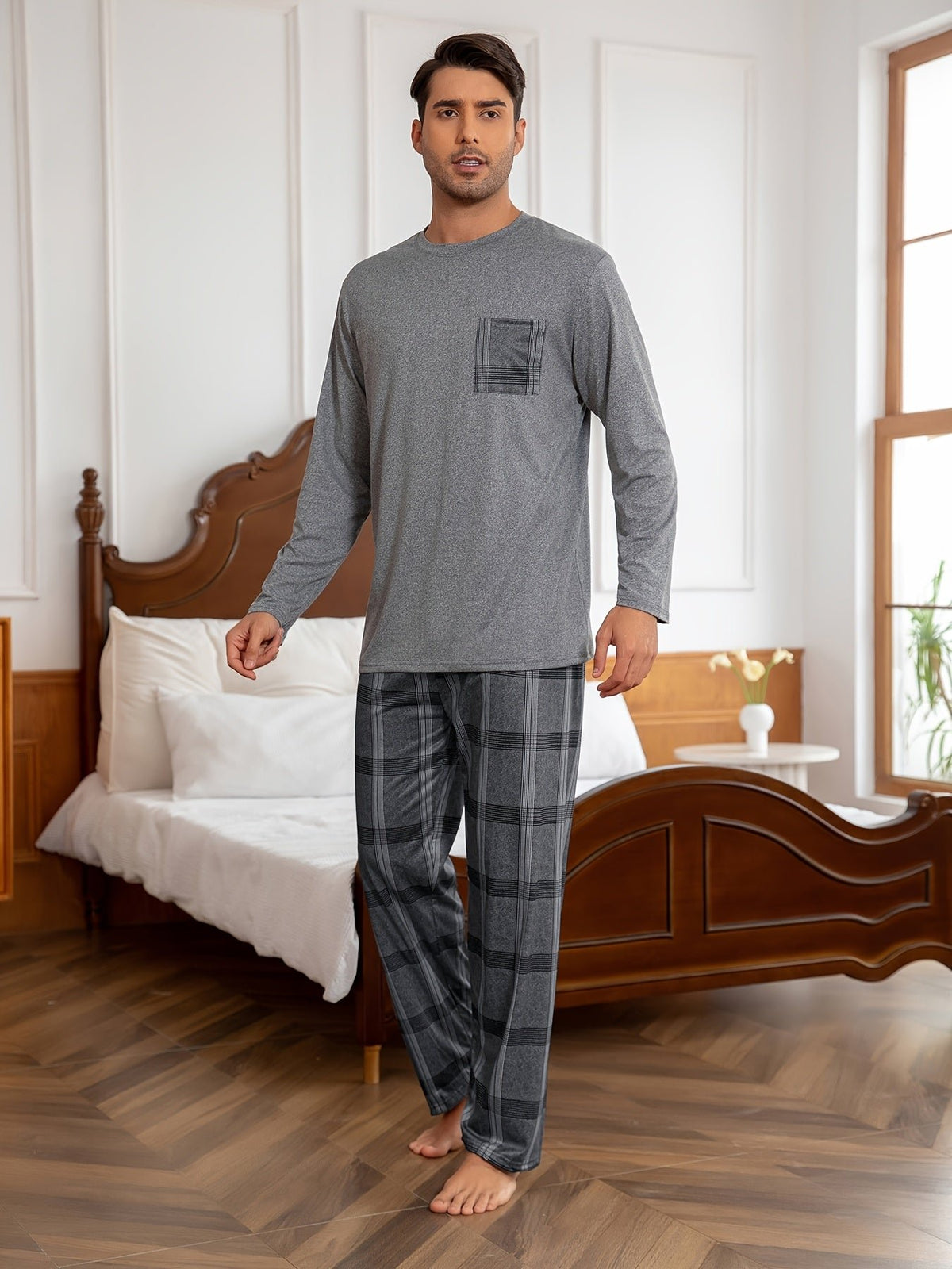 Herren Gemütliches Loungewear-Set mit Brusttasche