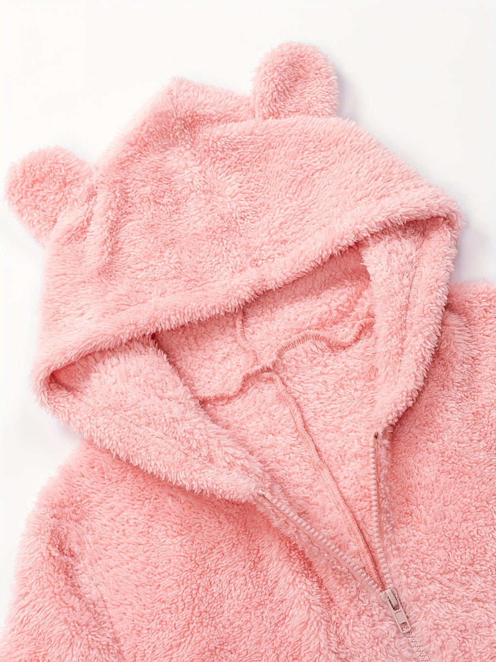 Damen Gemütlicher Fleece-Overall mit Bärenohren-Kapuze