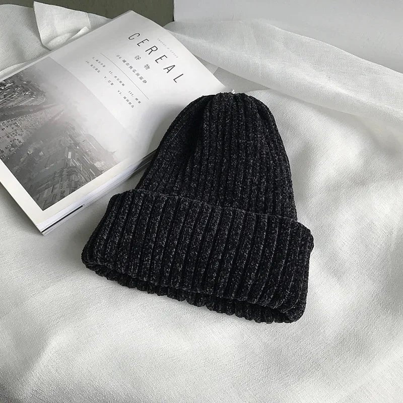 Herren Kuschelige Chenille-Beanie mit Rippbund