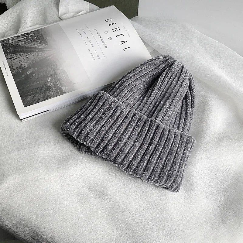Herren Kuschelige Chenille-Beanie mit Rippbund