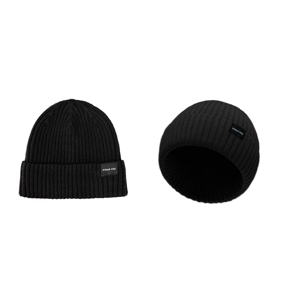 Damen Rippstrick-Beanie mit Umschlagbund