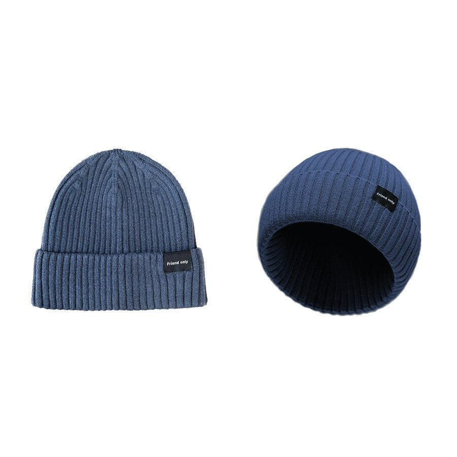 Damen Rippstrick-Beanie mit Umschlagbund
