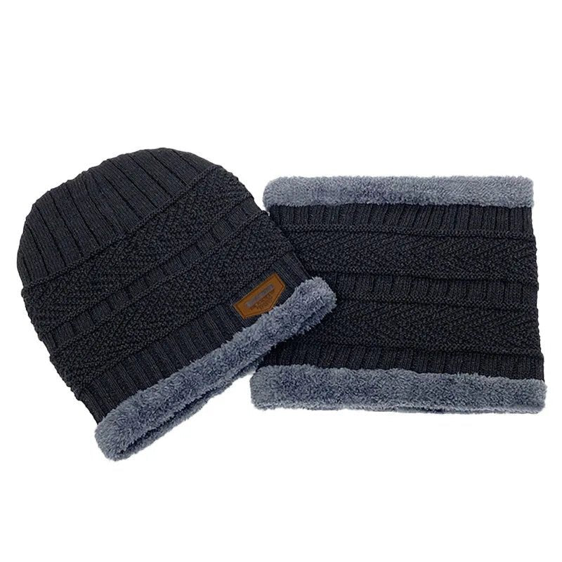Unisex Gemütliches Beanie-Set mit Loop-Schal