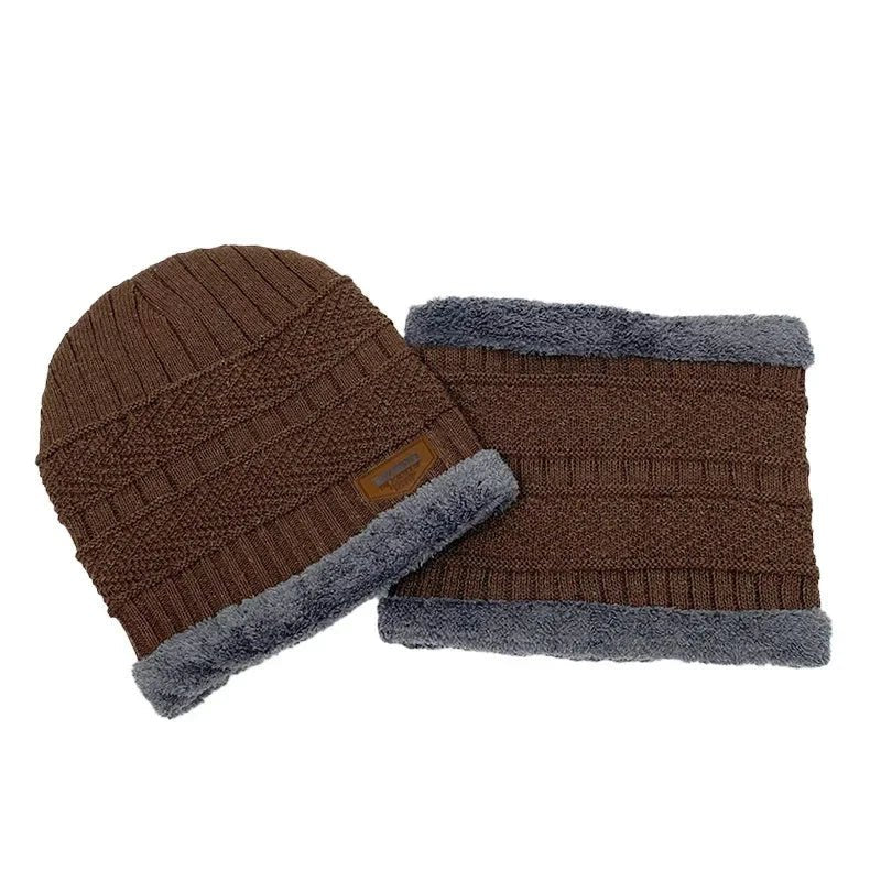 Unisex Gemütliches Beanie-Set mit Loop-Schal