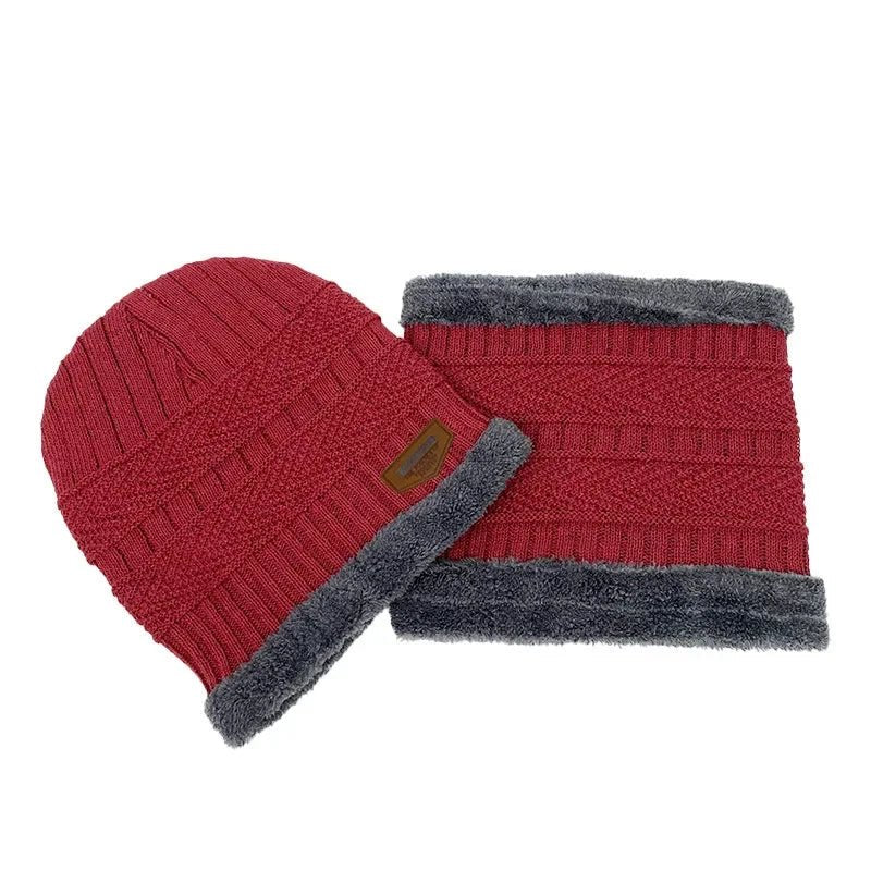 Unisex Gemütliches Beanie-Set mit Loop-Schal