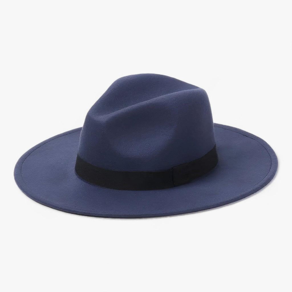 Damen Eleganter Wollfilz-Fedora mit Breiter Krempe