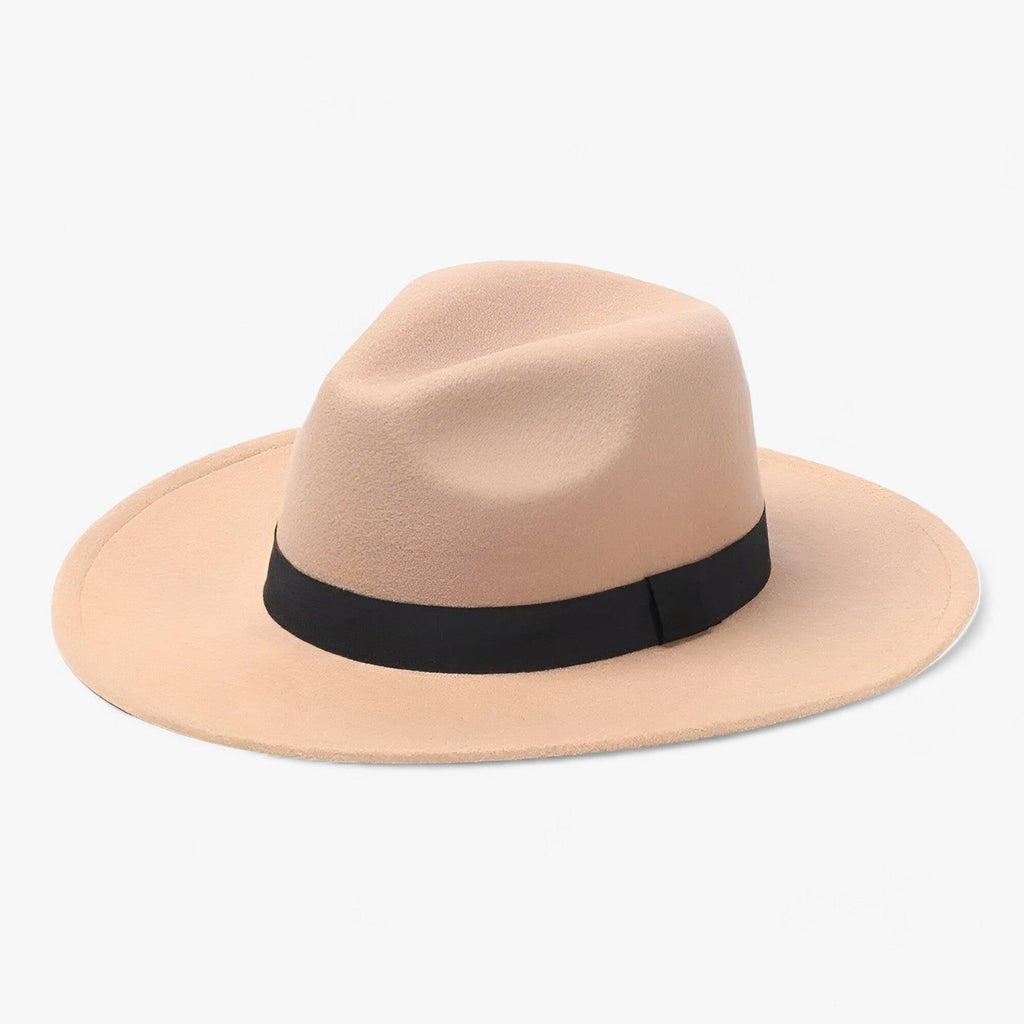Damen Eleganter Wollfilz-Fedora mit Breiter Krempe