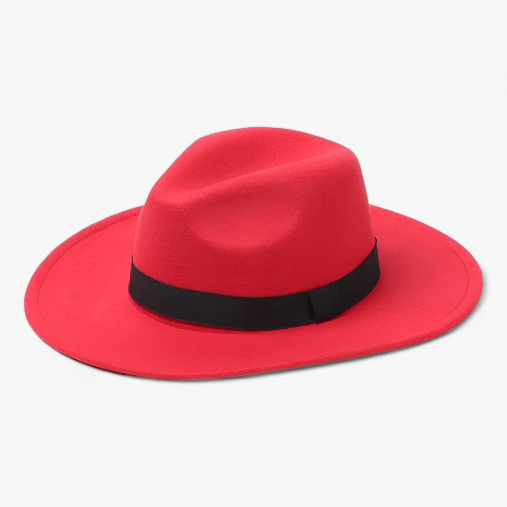 Damen Eleganter Wollfilz-Fedora mit Breiter Krempe