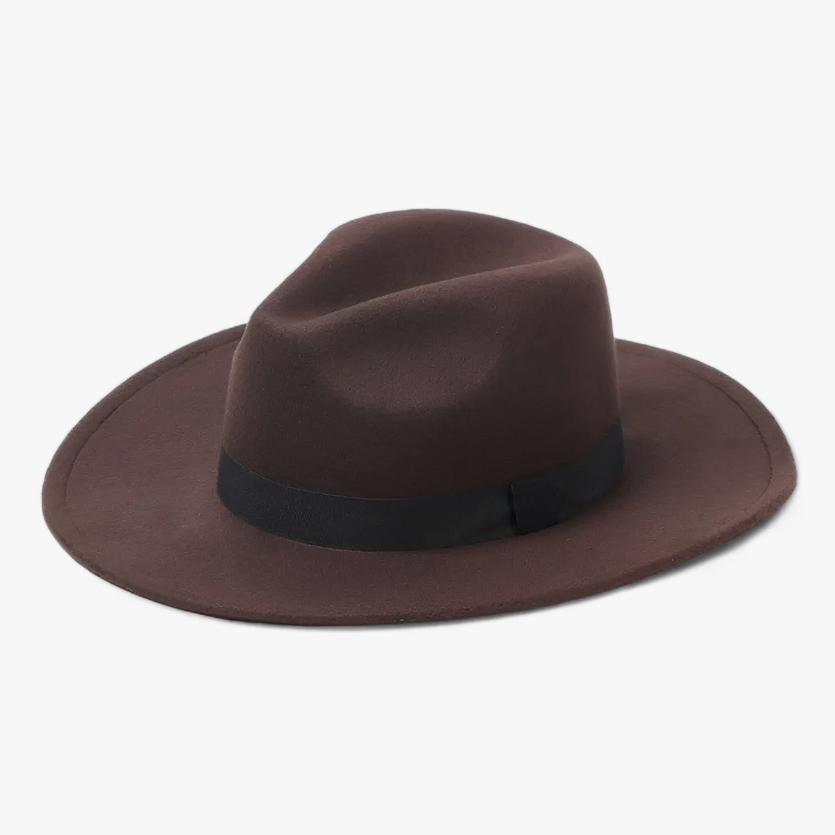 Damen Eleganter Wollfilz-Fedora mit Breiter Krempe
