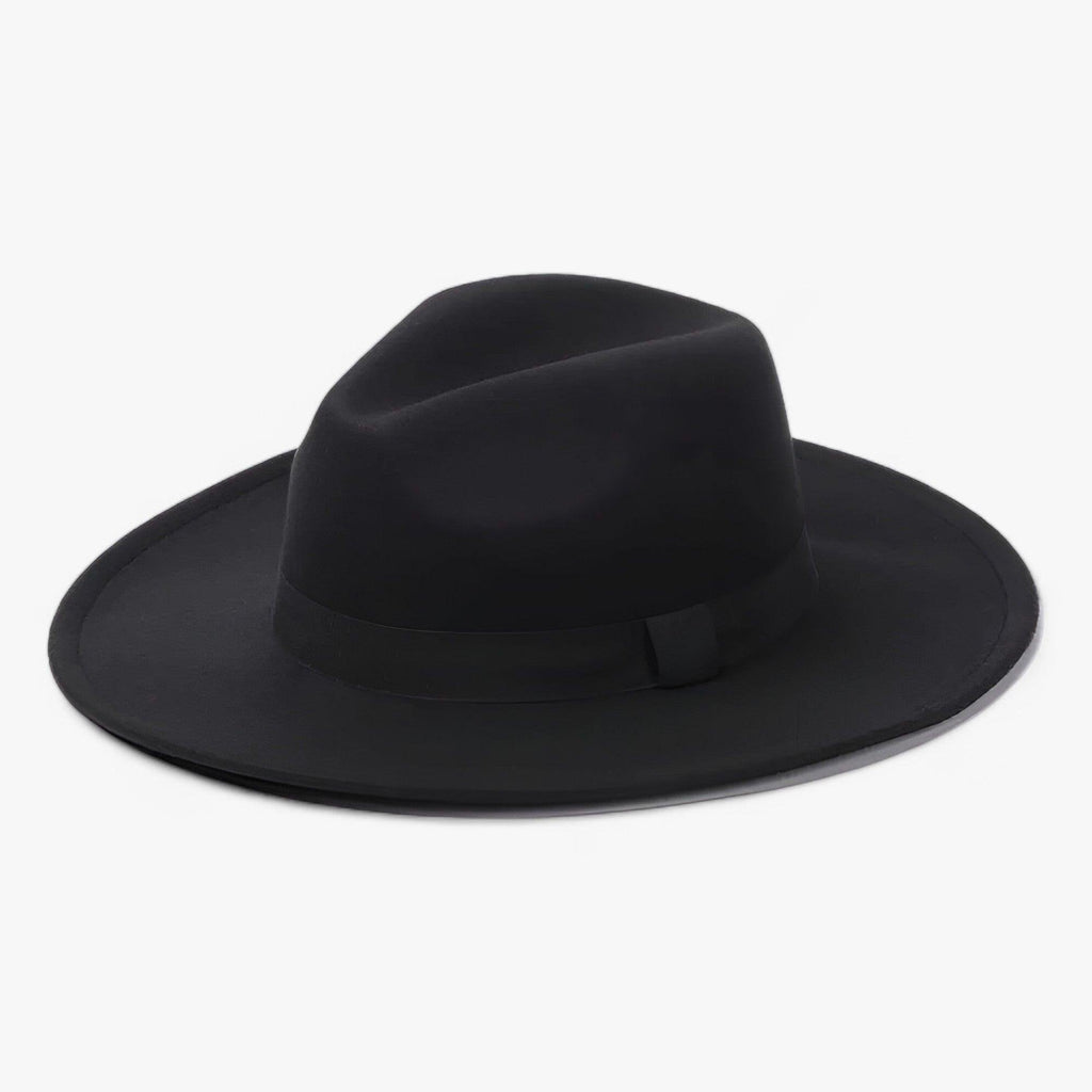 Damen Eleganter Wollfilz-Fedora mit Breiter Krempe