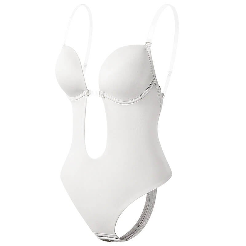 Damen Figurformender Rückenfreier Body mit V-Ausschnitt