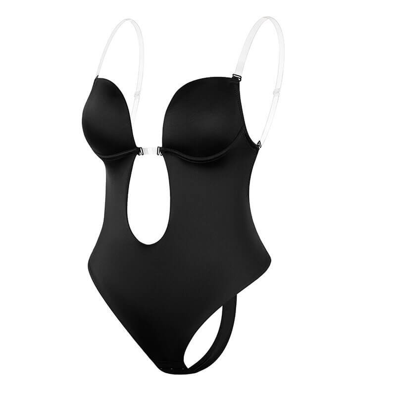 Damen Figurformender Rückenfreier Body mit V-Ausschnitt