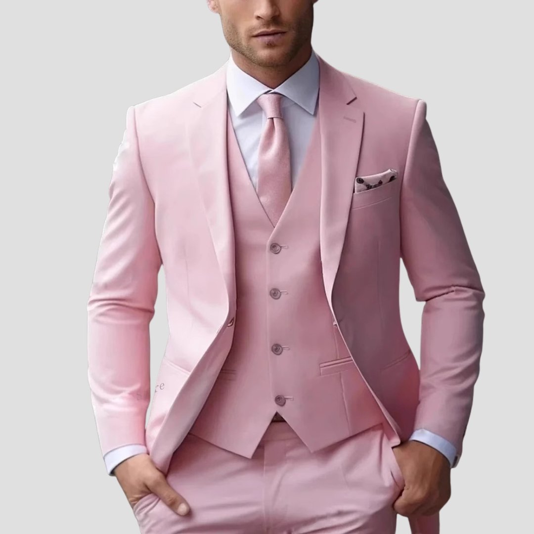 Herren Stilvoller Dreiteiliger Blazer mit Weste